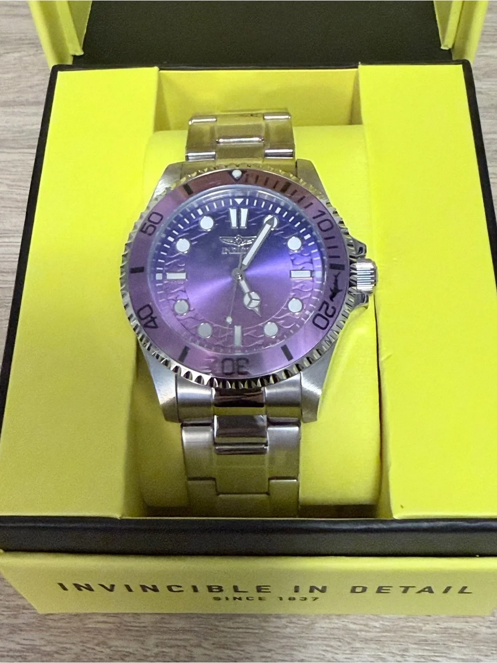 Invicta Pro Diver Men's Steel Watch 43mm with Purple Dial -